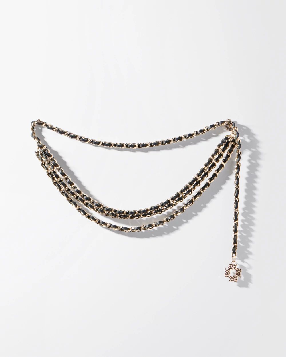 Chain Woven Leather Belt | White House Black Market